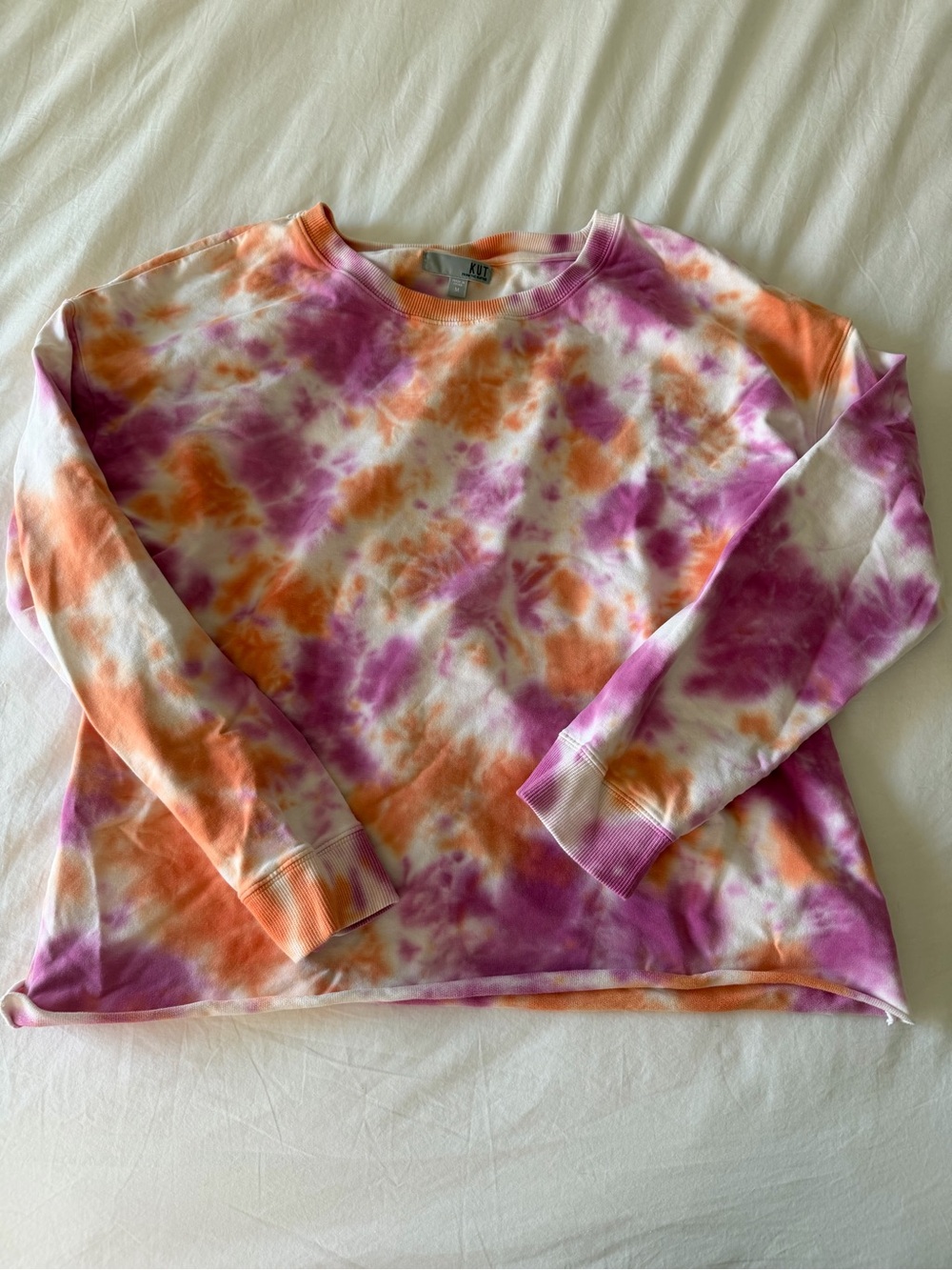 Kut from the Kloth Tie-Dye Crewneck Sweatshirt - Purple & Orange